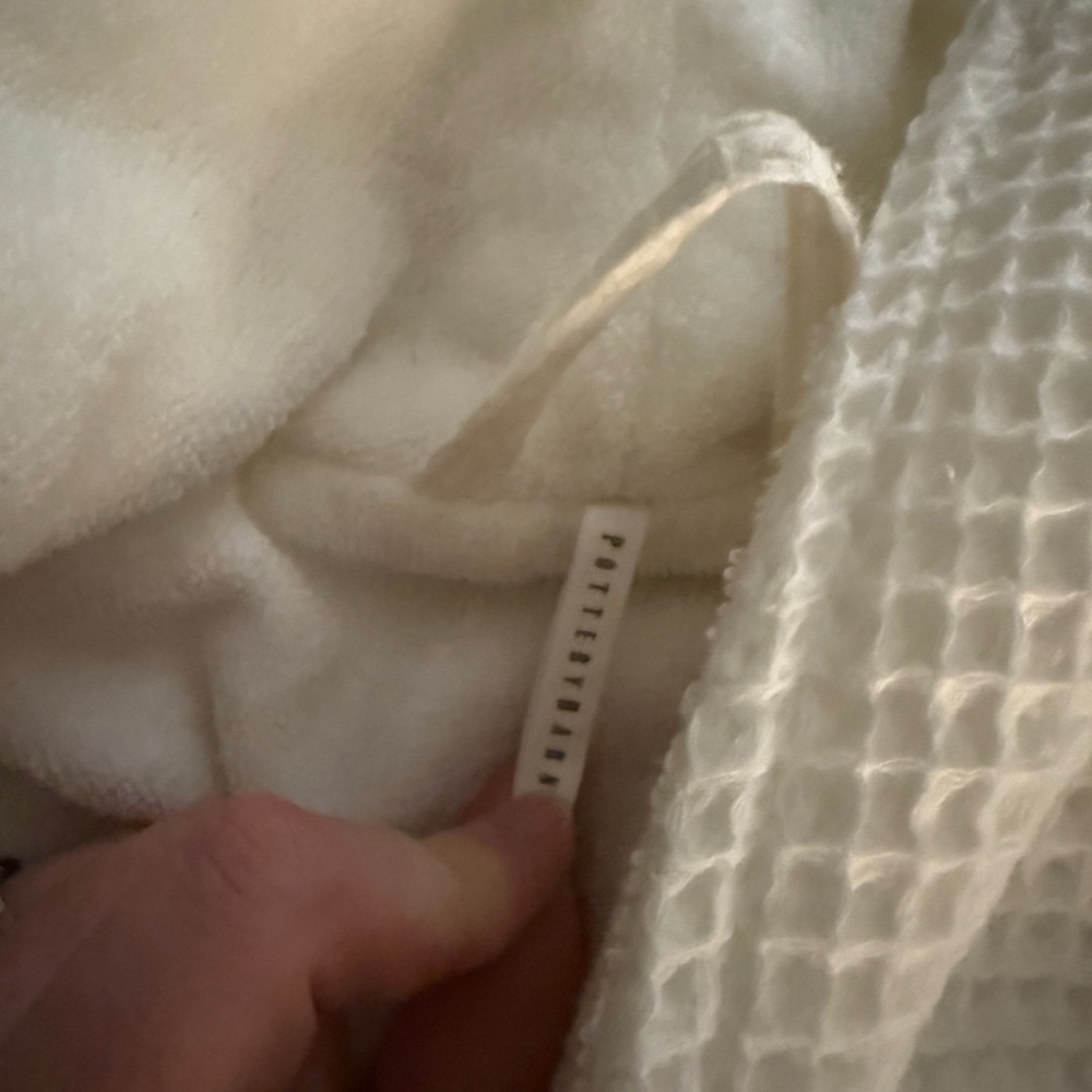 White Waffle Knit Robe with Monogram - Picture 3 of 3